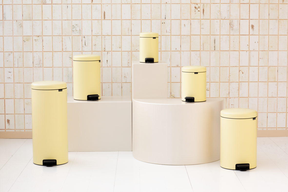 NewIcon Pedal Bin, 3, 5, 12, 20 and 30 litre, Soft Closing, Plastic Inner Bucket - Mellow Yellow_1181x787px_X_NR-35506